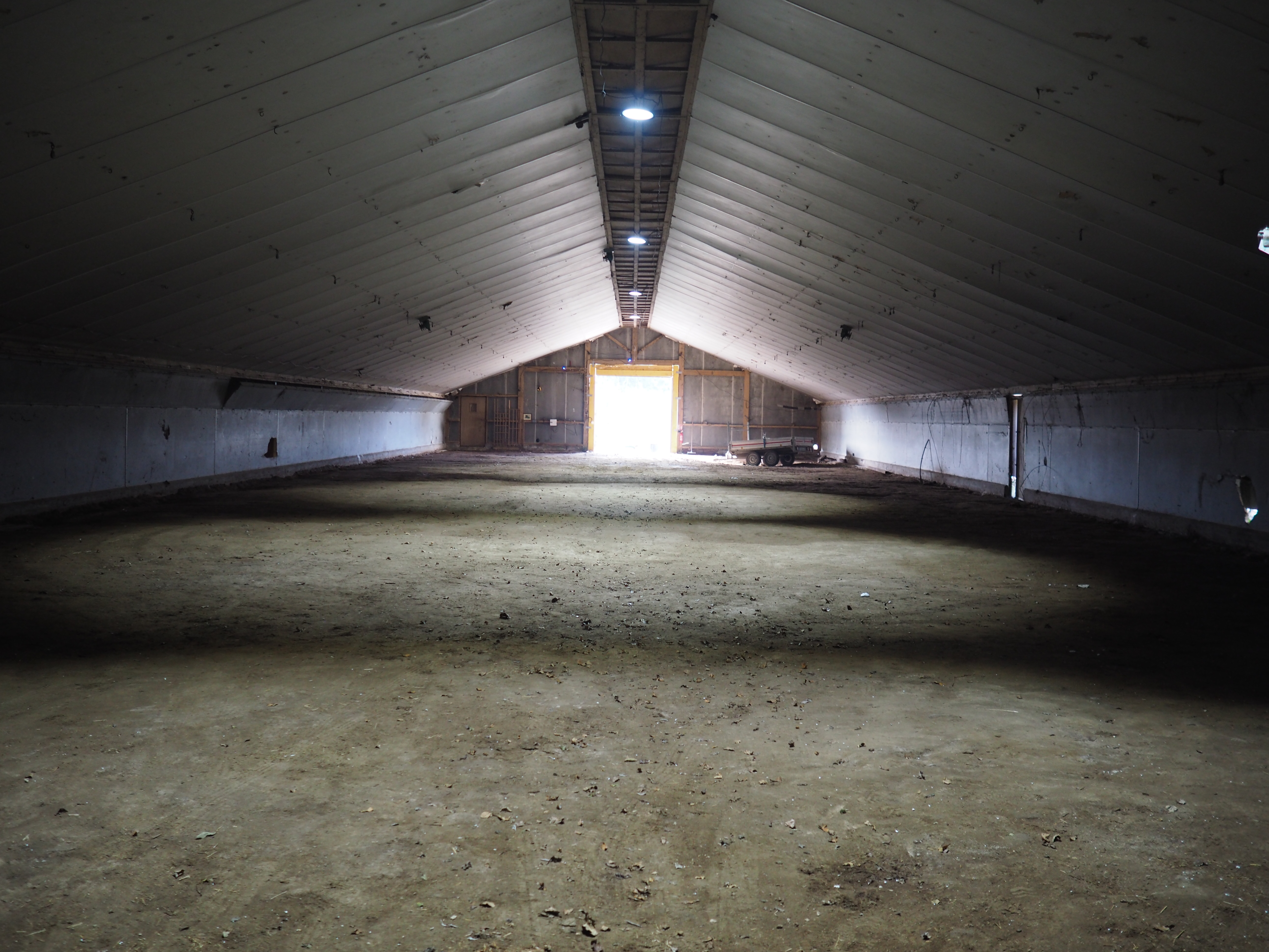 Hangar d'hivernage éclairé avec des places de disponibles pour louer un emplacement